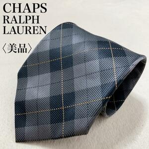 【美品】CHAPS RALPH LAUREN チャップス ラルフローレン ネクタイ シルク100％ 日本製 高級感 シルク100% 光沢 ワンポイントロゴ M18