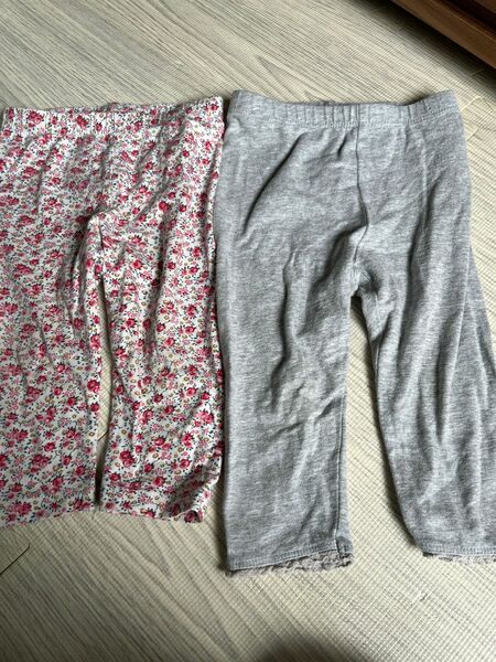 babygap レギンス スパッツ　グレー、花柄2本セット