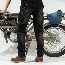 メンズバイク用パンツ ライディング プロテクター ライダースパンツ デニムジーンズ 春夏秋冬 耐磨 バイク用ジーンズ ストレッチ素材_画像8