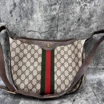 グッチ GUCCI ワンショルダー シェリーライン レザー PVC ショルダーバッグ 肩掛け メンズ レディース_画像1