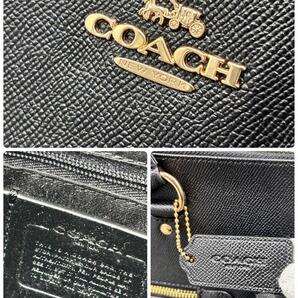 『定価10万円』未使用級コーチ coach レザー トートバッグ ネイビー A4 ビジネスバッグ 肩掛け オールレザー 黒 ブラック の画像7