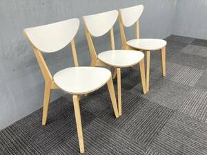 * tube S285* our company flight correspondence region equipped *IKEA Ikea *NORDMYRAno-rudomi-la* wooden dining chair -3 legs set * white white 