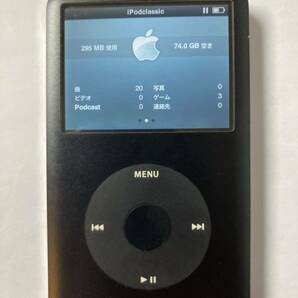 iPod classic HDD80GB 新品バッテリー交換済み iTunes同期、操作動作OK 真っ黒モデル の画像2