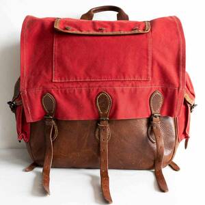 【雰囲気抜群】 RRL 【CANVAS×LEATHER 2WAY BACK PACK】 リュック ショルダー バッグ ヴィンテージ加工 ラルフローレン 2404146