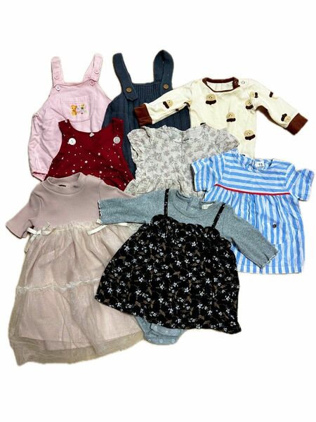 女の子　保育園服　70〜90サイズ　可愛い女児服　まとめ売り　 ワンピース　 チュニック 