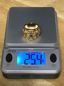 CHROME HEARTS クロムハーツ 22k フローラルクロス　リング　純正 ブラックダイヤモンド k22