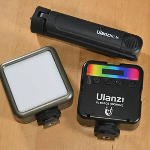 Ulanzi VL49 RGB撮影ライト(二台)+MT-14三脚付き LED 2000mAh USB充電式 ビデオ CRI95+の画像2