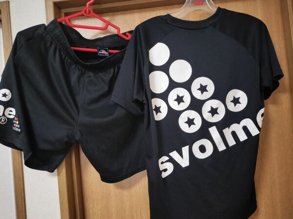 スボルメ　SVOLME　上下 セット　半袖　シャツ　パンツ　サッカー　セットアップ　黒色　サイズS