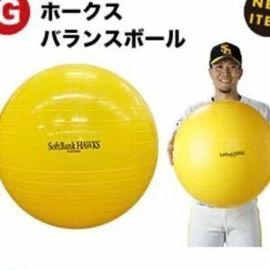 新品未開封♪ソフトバンクホークス優勝祈願♪ファンクラブ入会特典 非売品ノベルティバランスボール♪嬉しい空気入れ付き ヨガボール