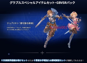 グランブルーファンタジー ヴァーサス ライジング グラブルスペシャルアイテムセット・GBVSRパック ジョブスキン「蒼を駆る新鋭」コード 