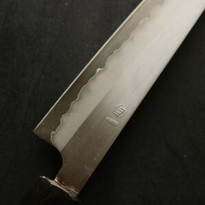 ペティナイフ 包丁 白鷺 白一鋼 地金 ステンレス ケヤキ八角水牛口輪 135mm Petty knife White steel #2 Stainless Cladの画像6