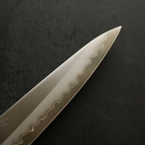 ペティナイフ 包丁 白鷺 白一鋼 地金 ステンレス ケヤキ八角水牛口輪 135mm Petty knife White steel #2 Stainless Cladの画像3