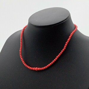  north mountain 3 month No.2 accessory necklace red .. coral GOLD K18 18 gold gross weight approximately 8.9g lady's 