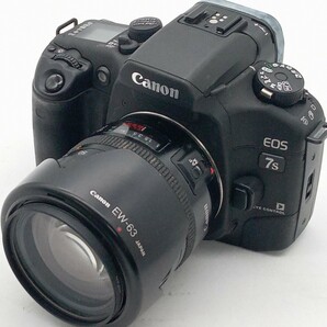 大村3月No.75 カメラ Canon キャノン EOS 7s 動作未確認 フィルムカメラ 一眼レフ ブラック レンズ 光学機器の画像6