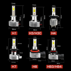 即納！一体型 LEDライト ヘッドライト フォグランプ H8/H11/H16/H4/HB3/HB4/H7/H1/H3/H3C 6000LM 6000K 純正交換 取付簡単 車検対応 D9の画像9