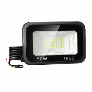 即納 50W LED投光器 4台 昼光色 6000k IP66 防水防塵 800W相当 超高輝度 8000lm 極薄型 LED 作業灯 広角 屋外 照明 AC 80-150V 送料無料