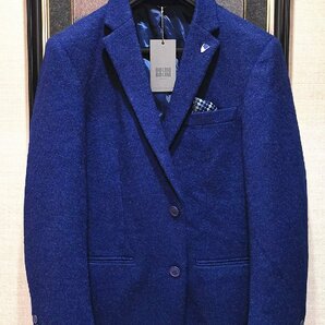 今節※最上級EU製7万◆イタリア*ミラノ発*BOLINI*高級セレブdesigner* ネイビー・イタリアン高品質wool テーラードジャケット46/Mサイズの画像1