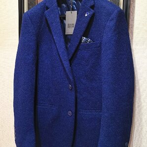 今節※最上級EU製7万◆イタリア*ミラノ発*BOLINI*高級セレブdesigner* ネイビー・イタリアン高品質wool テーラードジャケット46/Mサイズの画像3