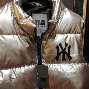 最高級4万※EU製*イタリア・ミラノ発*BOLINI*プレミアムライン※高級セレブdesigner・防寒・中綿ベスト・イタリア44/Sサイズ・銀の画像3