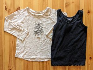 【ZARA】カットソー　ロンＴ＋【GLOBAL WORK】黒タンクトップセット100com