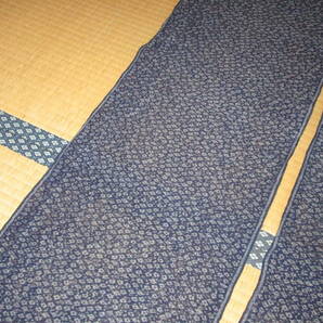 【昔古布】大正期 美品の 藍染手織 麻の小絣 ２幅 (長合計２８０) リメイク材料 の画像7