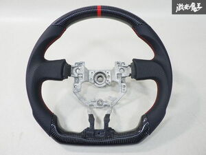 未使用 社外 ZN6 ZC6 86 BRZ 前期 カーボン コンビ パンチングレザー レザー ステアリング ハンドル ホイール D型 約36φ 即納