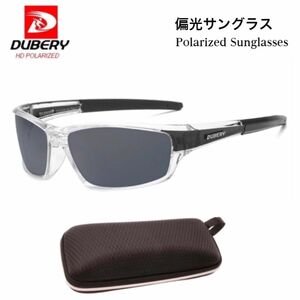 DUBERY サングラス 偏光グラス 黒 UV400 軽量 車 アウトドア 偏光サングラスブラック スポーツサングラス