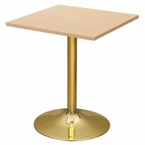 【新品】カフェテーブル 角型 CT-F60S ナチュラル ゴールド脚 幅60cm ダイニングテーブル 机 金脚