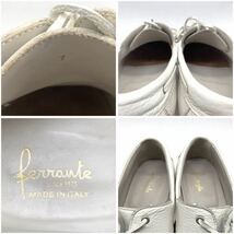 FERRANTE (フェランテ) デッキシューズ モカシンシューズ レザー ホワイト 白 UK7 26cm 革靴 イタリア製 カジュアル メンズ_画像10