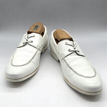 FERRANTE (フェランテ) デッキシューズ モカシンシューズ レザー ホワイト 白 UK7 26cm 革靴 イタリア製 カジュアル メンズ_画像2