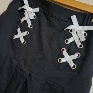 即決★美品 ジェニィラブ JENNI LOVE リボン 可愛い パンツ付スカート 黒 160の画像1