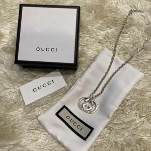 GUCCI グッチ　ネックレス　ペンダント　 インターロッキング インターロッキングG GGロゴ アクセサリー シルバー　袋＆箱付