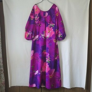 ハワイ製 マキシ丈ドレス ワンピース 13号 ＭＡＤＥ ＩＮ ＨＡＷＡＩＩの画像1