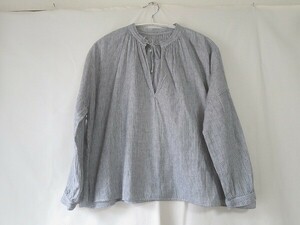 bisque by nest robe ネストローブ　リネン混　ヒッコリーブラウス