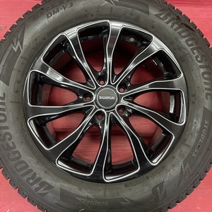 タイヤホイール4本 225/65R17 17×7.0J 45 114.3 5H ブリヂストン ブリザック DM-V3 バルミナ エクストレイル CX5 ハリアー 他