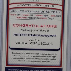 来日外国人 マクガフ Scott McGough 2010 Topps USA Baseball Auto 直筆サイン ヤクルトの画像2