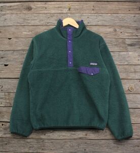 '90 Patagonia Snap T Old Round Tag Tag Hunter Green Table S Сделано в Соединенных Штатах