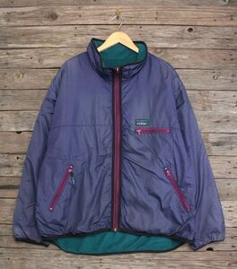 90's L.L.Bean ナイロン×フリース リバーシブルJKT グリセードタイプ 紫×グリーン 表XL