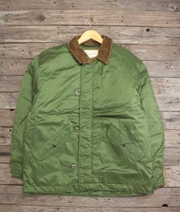 '83年製 AVIREX社 Ｕ.S.NAVY ナイロンデッキJKT グリーン 表M