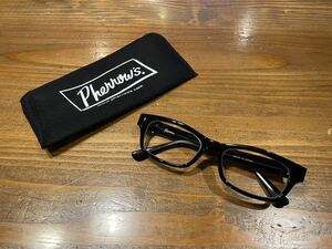 新品 日本製 Pherrow's フェローズ スクエアサングラス 23S-SUNGLASSES アメカジ 眼鏡 メガネ セルフレーム 黒 ブラック made in japan