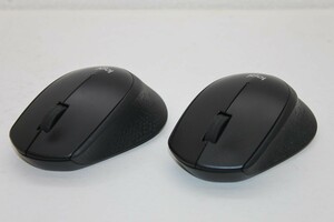 2個セット Logicool ロジクール M331 SILENT PLUS ブラック 3ボタン 静音 無線(ワイヤレス) マウス Unifying対応可能 2点 まとめて 動作品