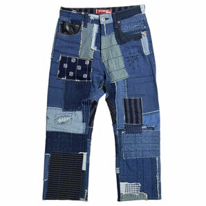 15SS 和柄 藍染め パッチワーク パンツ デニム JUNYA WATANABE MAN Levis コムデギャルソン ジュンヤマン 2015SS Patchwork Pants Denimの画像1