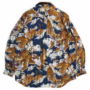 百虎シャツ エルメス COMME des GARCONS SHIRTコムデギャルソンシャツ 虎柄 トラ柄 アロハシャツOne Hundred Tigers Hawaiian Shirt HERMESの画像3