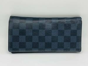 LOUIS VUITTON ルイヴィトン LV 財布 ダミエ グラフィット ポルトフォイユ ブラザ 二つ折り 長財布 ※イニシャルあり