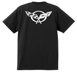 シボレー・シェビーTシャツ 旗 H01 黒 カマロ コルベット エルカミーノ ベルエア インパラ カプリス モンテカルロ ノバ c1500 サバ―バン