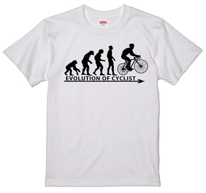 進化 evolution Tシャツ 白 サイクリスト サイクリング スポーツ 競技 自転車 選べるサイズ S/M/L/XLより エボリューション