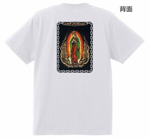 オールドスクール ローライダーTシャツ 白 マリア A5　HIPHOP グアダルーペ キリスト