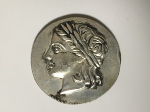 レプリカ アポロ ペガサス 古代ギリシャ 銀貨 硬貨 コイン BC197 アンティーク キーホルダーペンダントお守りに G26