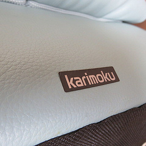 美品 karimoku/カリモク 本革オットマン  椅子/スツール/本革張りチェア/キャスタースツールの画像6