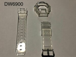 (新品)G-SHOCKカスタム DW6900用ベゼル&ベルト 透明クリア　工具付